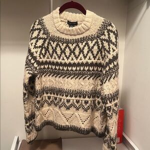 Sanctuary Sweater in Cream and Brown Pattern